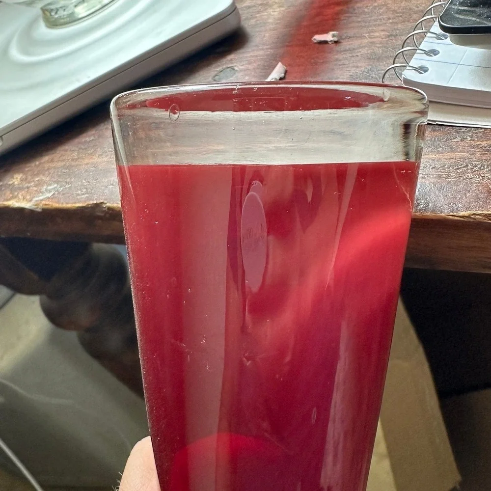 Mid‎ Century Scandinavian Red Glass Vase tall elegant